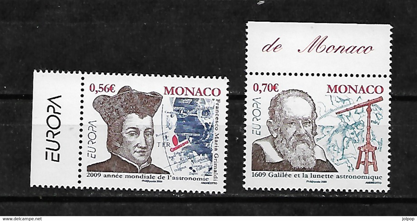 &CON& MONACO YVERT 2682/2683, MICHEL 2939/2940 MNH** ASTRONOMY, SPACE, GALILEO. EUROPA CEPT 2009. - Ungebraucht