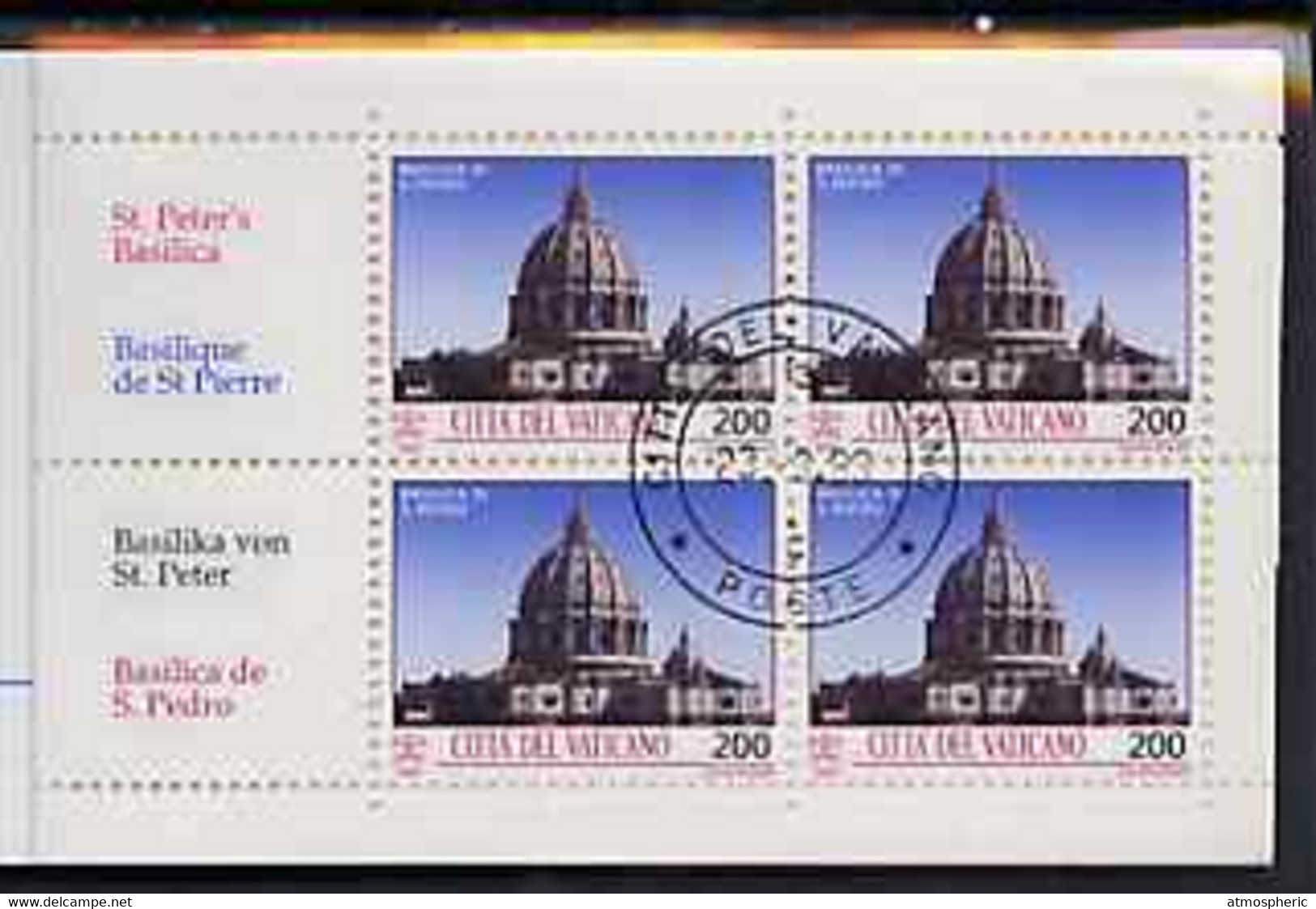 Booklet - Vatican City 1993 Architectural Treasures 5400L Booklet Complete With First Day Cancels, SG SB4 - Libretti