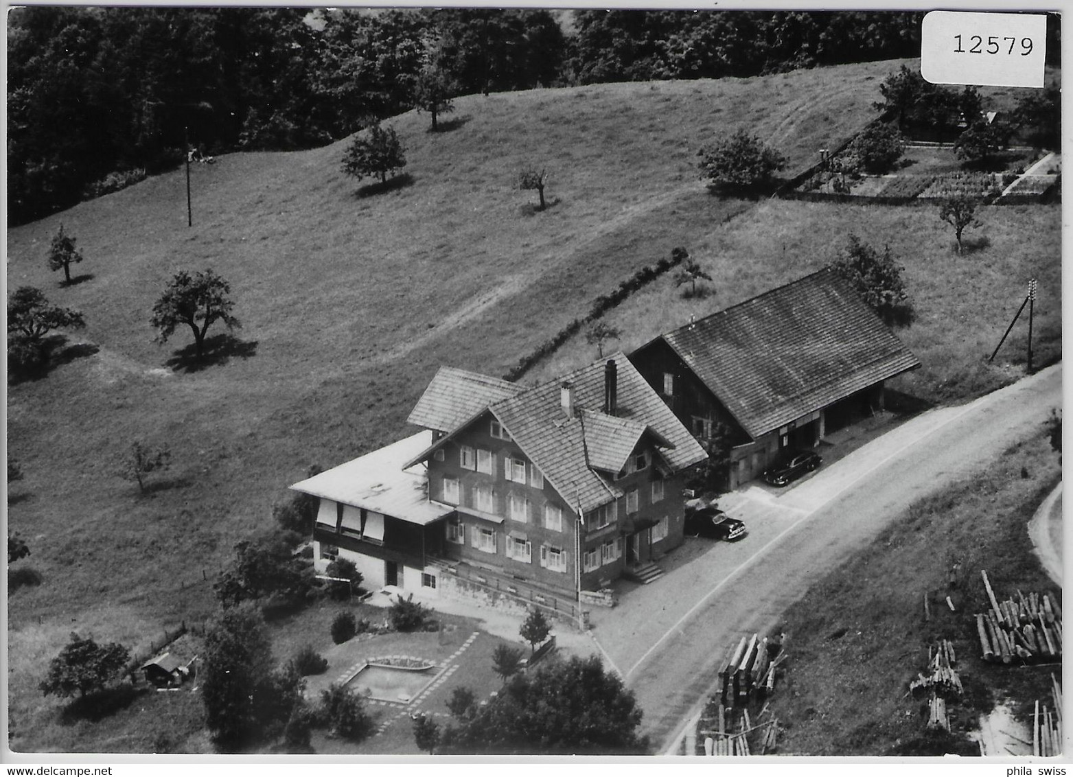 Flugaufnahme Restaurant Sternen Uetliburg Ob Uznach SG - Uznach