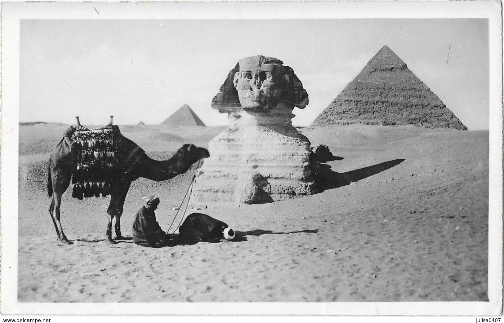 GIZEH (Egypte) Carte Photo Grand Sphinx Et Pyramides - Gizeh