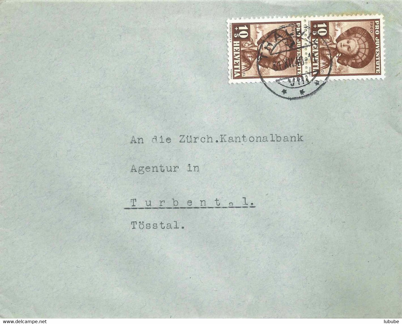 Brief  Thalwil - Turbenthal  (PJ Frankatur)           1940 - Sonstige & Ohne Zuordnung
