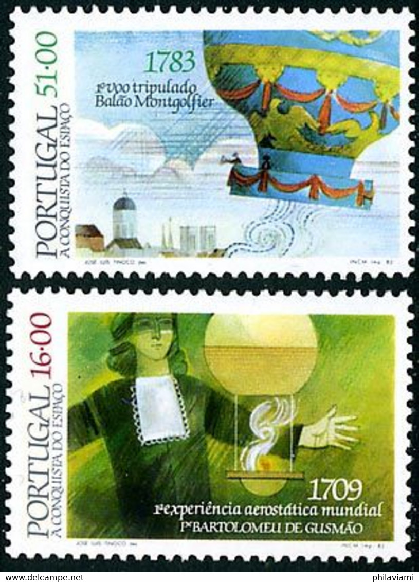 Portugal Portogallo 1983 Bartolomeo Gusmao  Montgolfière (Yvert 1591, Michel 1612, SG Gibbons 1987) - Fesselballons