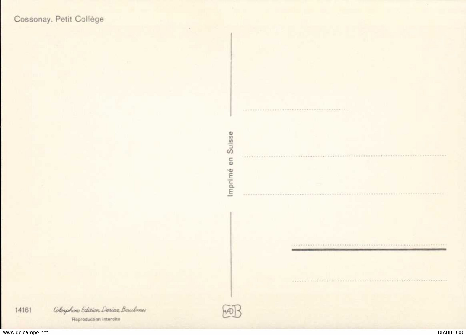 COSSONAY    ( SUISSE )   PETIT COLLEGE - Cossonay