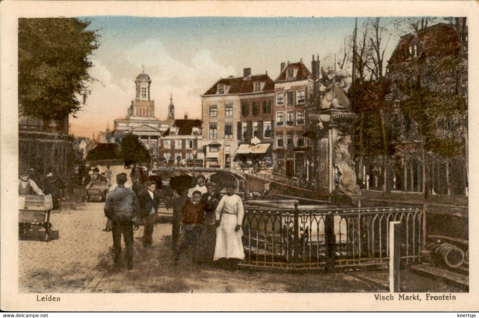 Leiden - Visch Markt Frontein - 1925 - Leiden