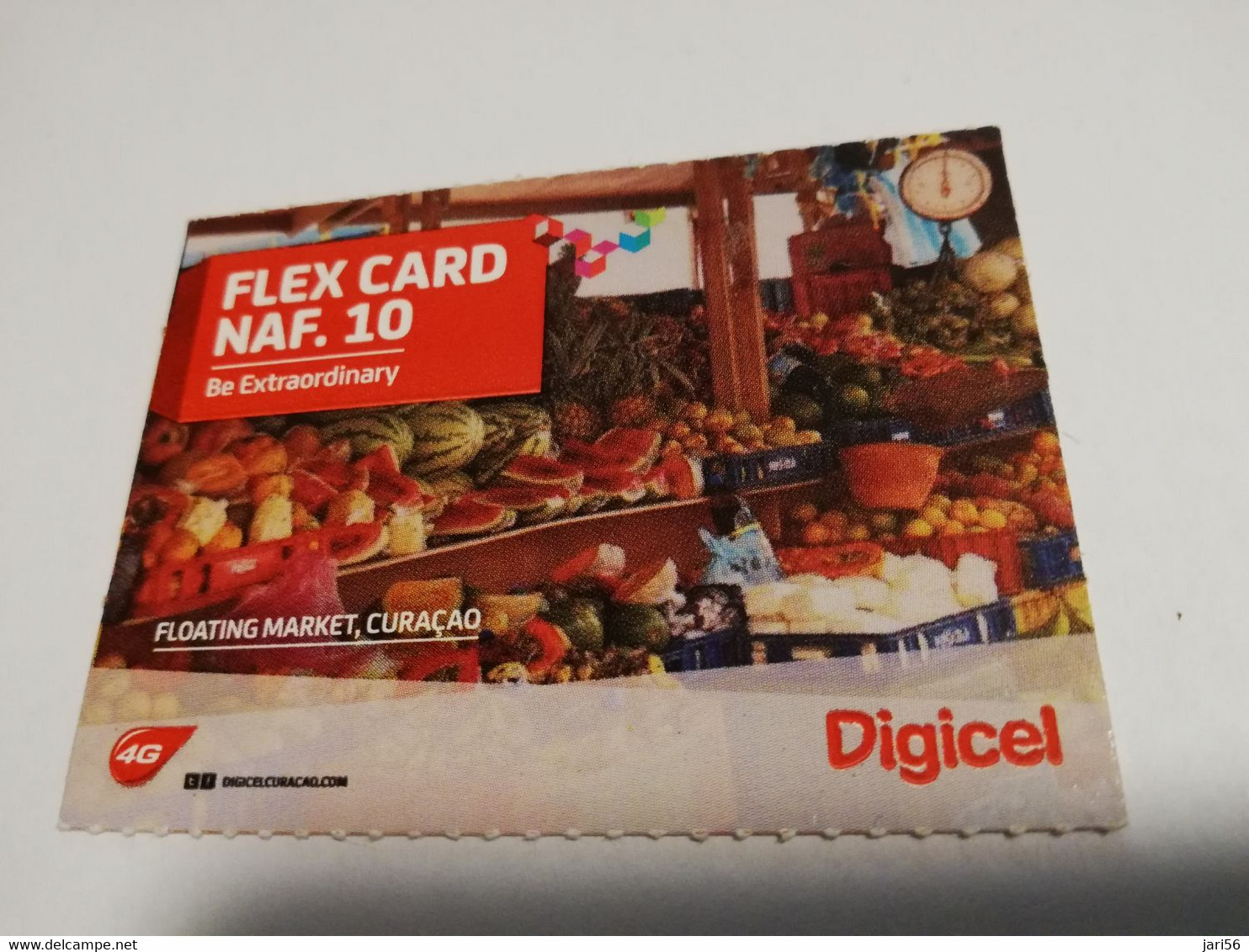 CURACAO NAF 10,- DIGICEL FLEX CARD  FLOATING MARKET CURACAO   15/07/2015   ** 4261** - Antillen (Niederländische)