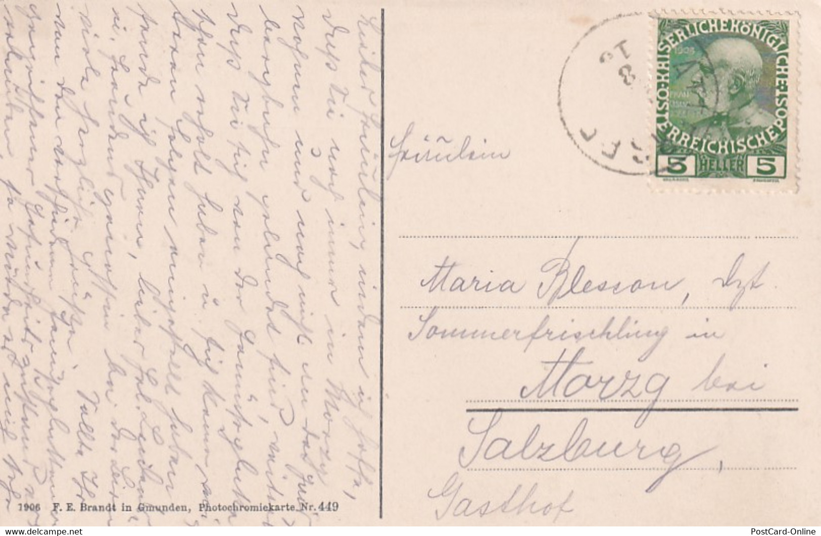 3245 - Österreich - Oberösterreich , Vorderer Langbathsee Bei Ebensee , Salzkammergut - Gelaufen 1908 - Ebensee