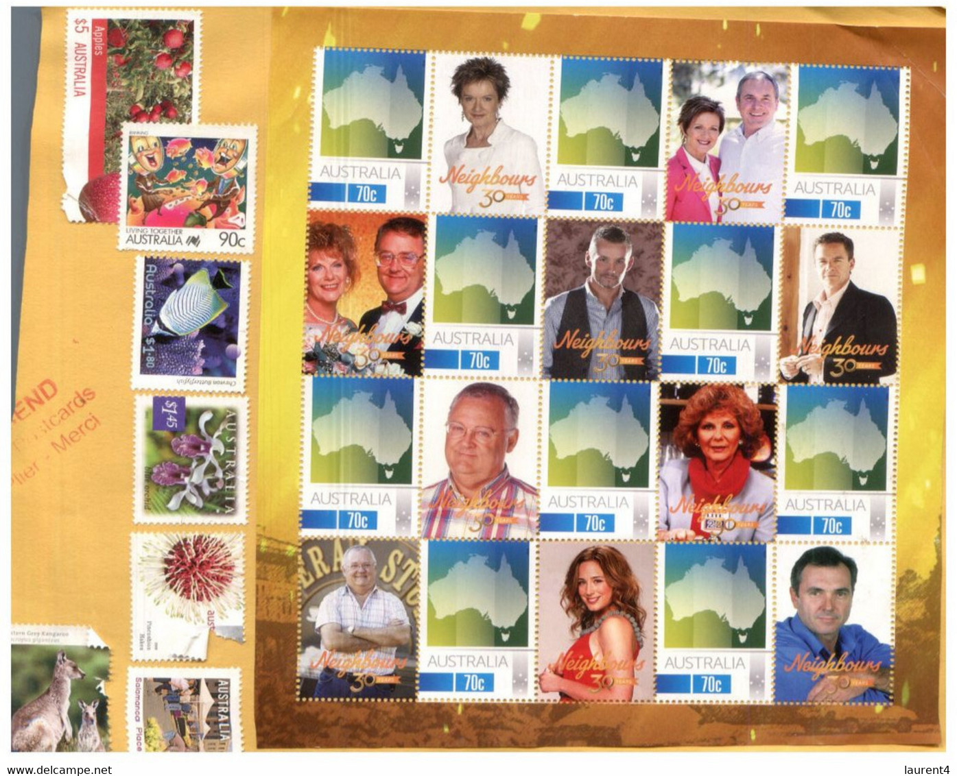 (BB 24 Large) On Paper - Personalised Stamps - Neighbours TV Show 30th Anniversary Sheet (10 Stamps) - Fogli Completi