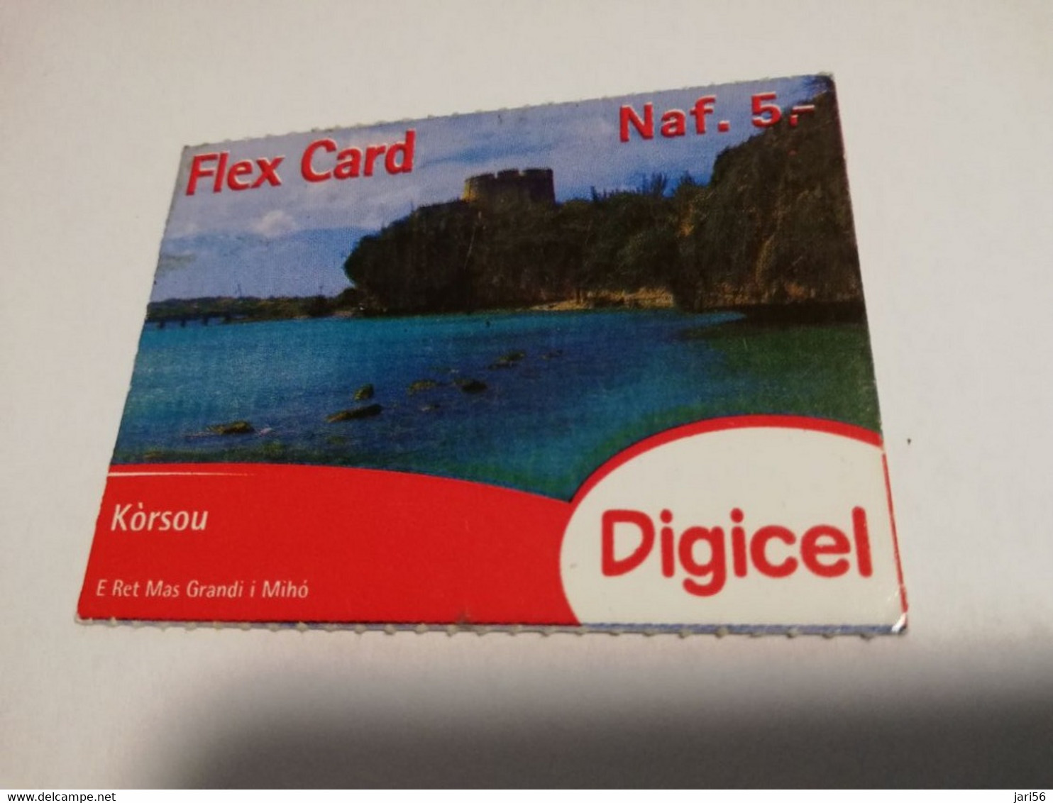 CURACAO NAF 5,- DIGICEL FLEX CARD  SEA SIGHT   CURACAO     27/05/2014   ** 4267** - Antillen (Nederlands)