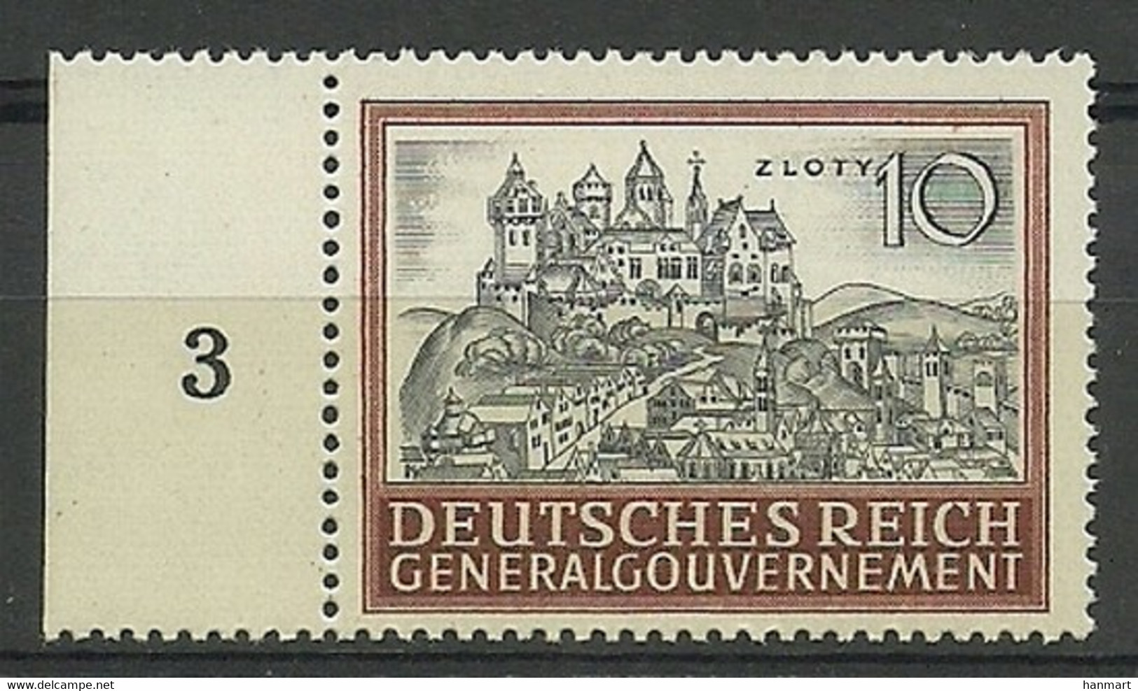 General Gouvernement/GG 1943 Mi 116 MNH ( LZE5 GGBmar116a ) - Castles