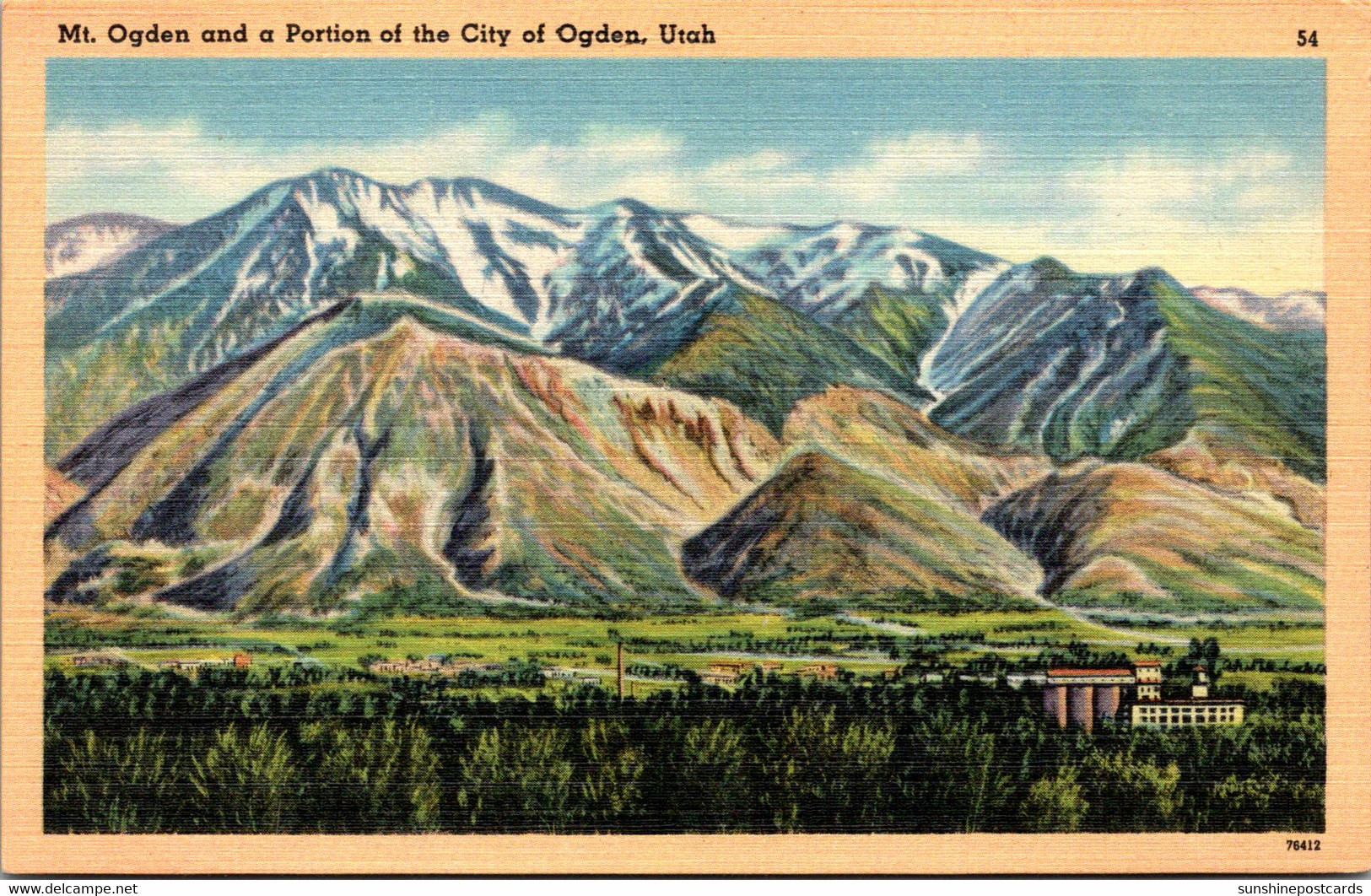 Utah Ogden Mount Ogden And A Portion Of The City - Ogden