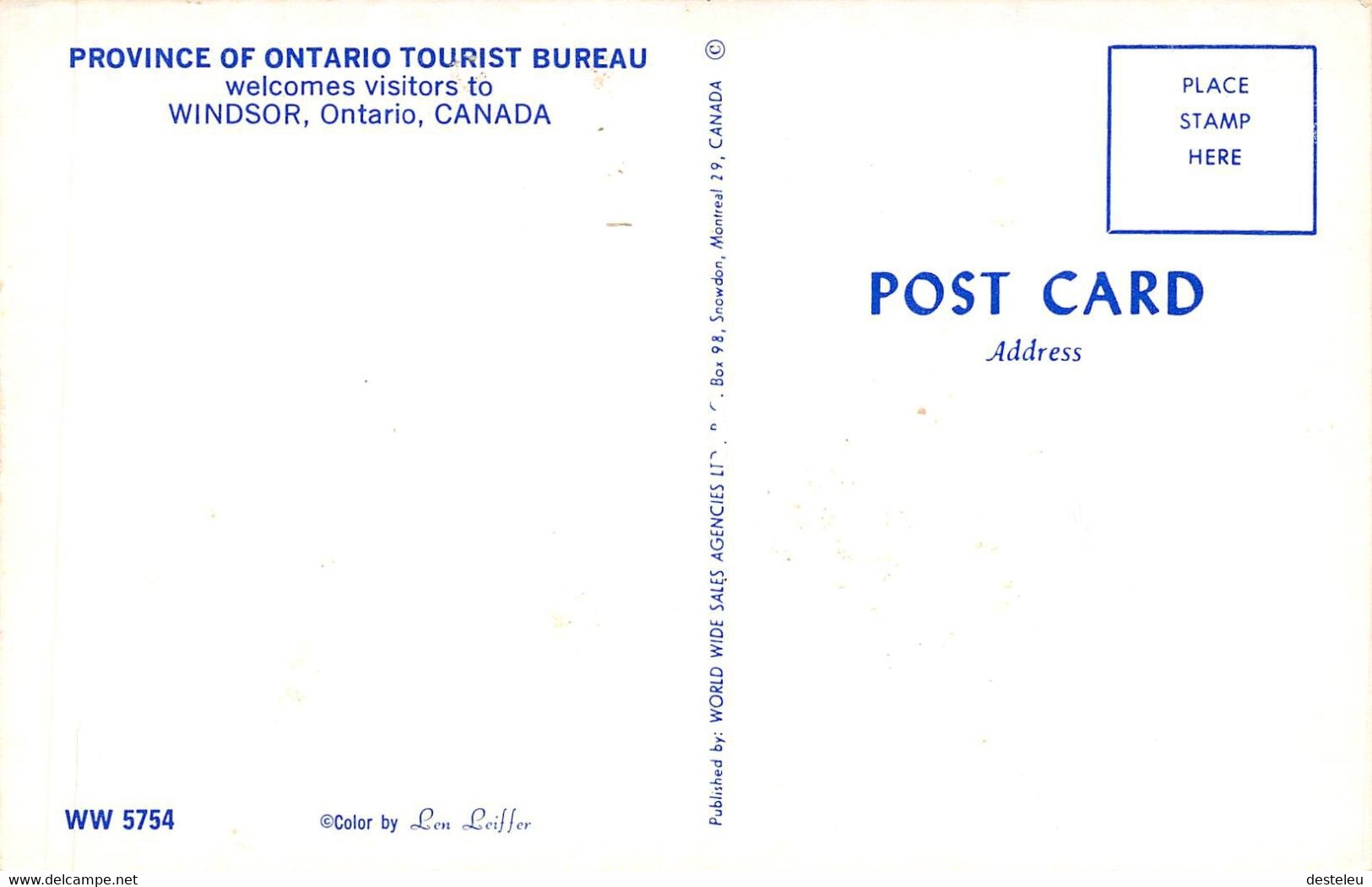 Province Of Ontario Tourist Bureau - Windsor- Canada - Windsor