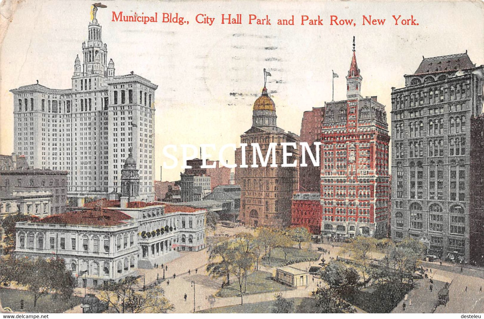 Municipal Bldg City Hall Park And Ark Row - New-York - Union Square