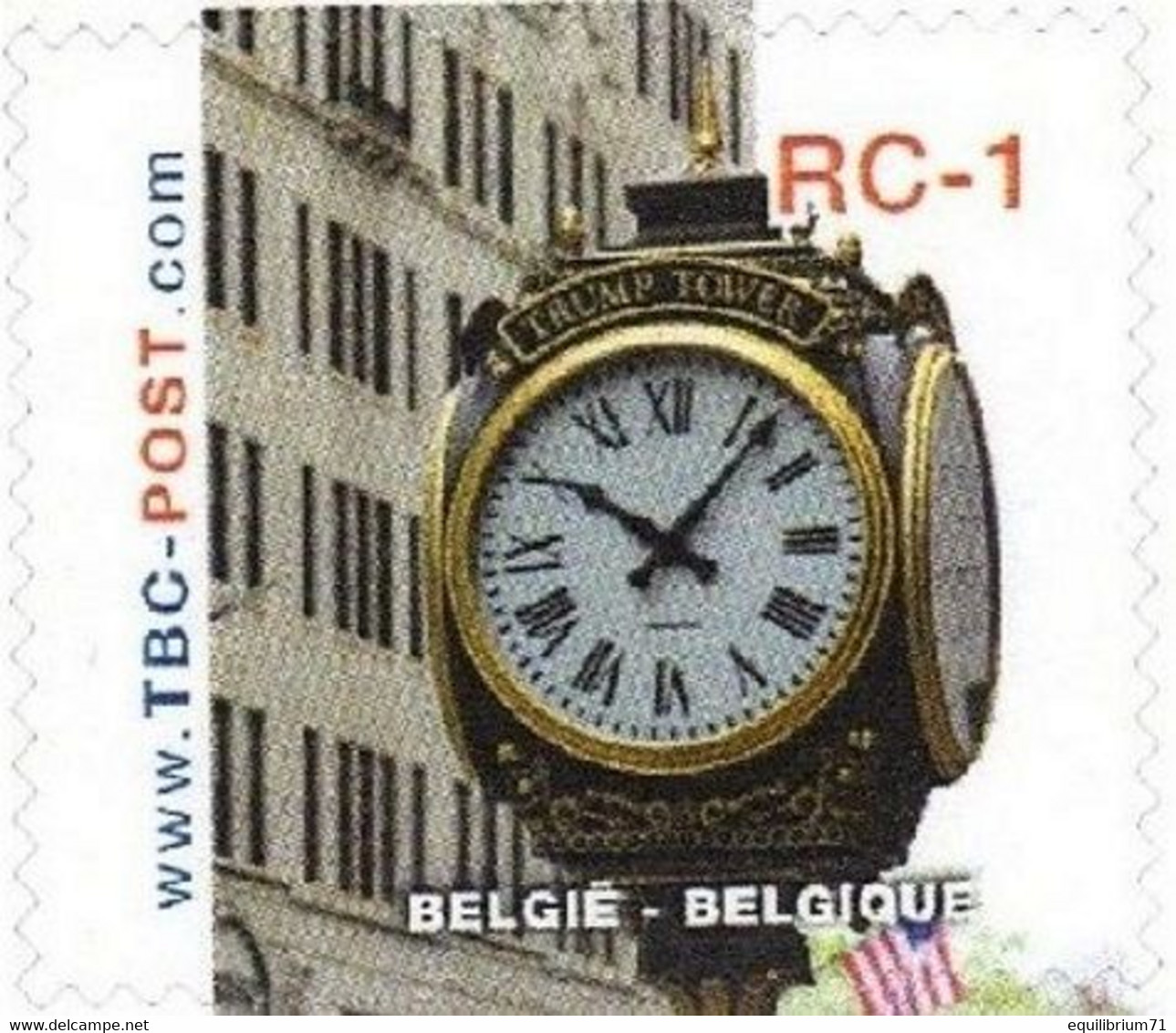 F70 RC-1** TRUMP  - Poste Privée/Privé-Post TBC - Timbres TBC-POST Taxe Recommandée (TRUMP TOWER) - Carnet De 10 Timbres - Horlogerie