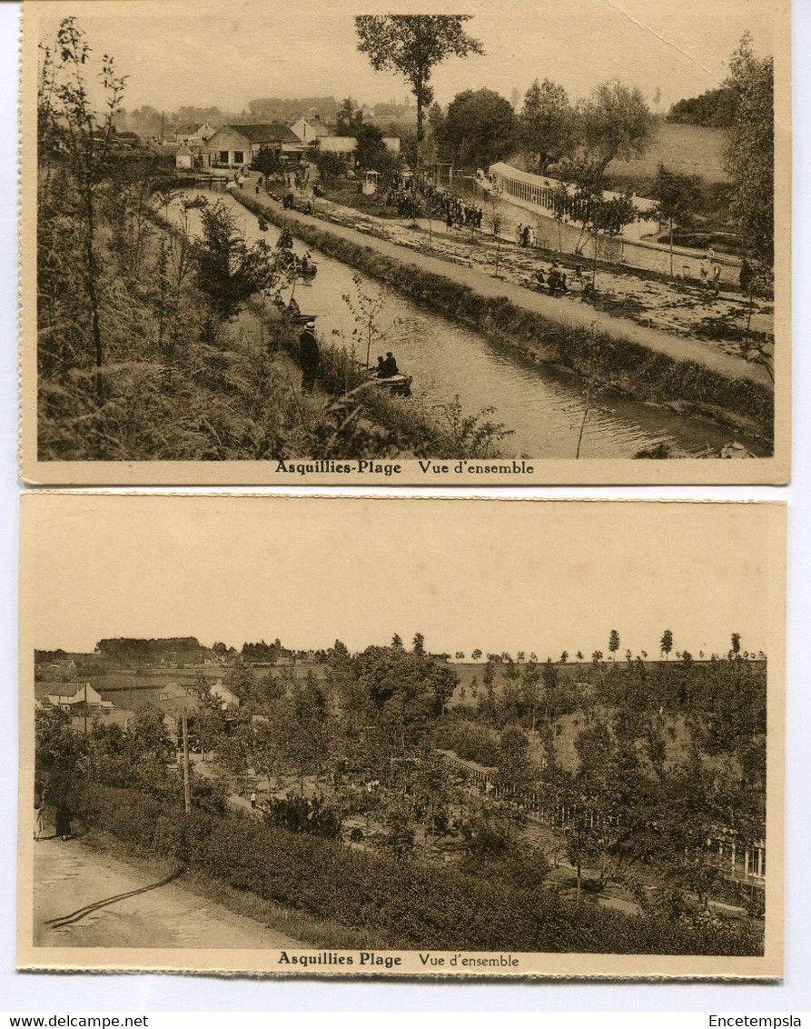 CPA - 2 Cartes Postales - Belgique - Asquillies (Plage) - Vue D'Ensemble (DG15479) - Quévy