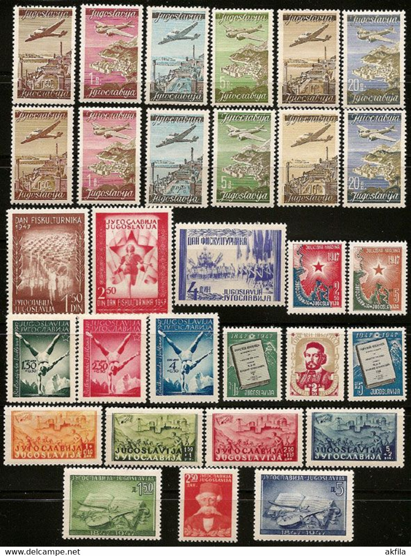 Yugoslavia 1947 Complete Year, MNH (**) Michel 512-535 - Années Complètes