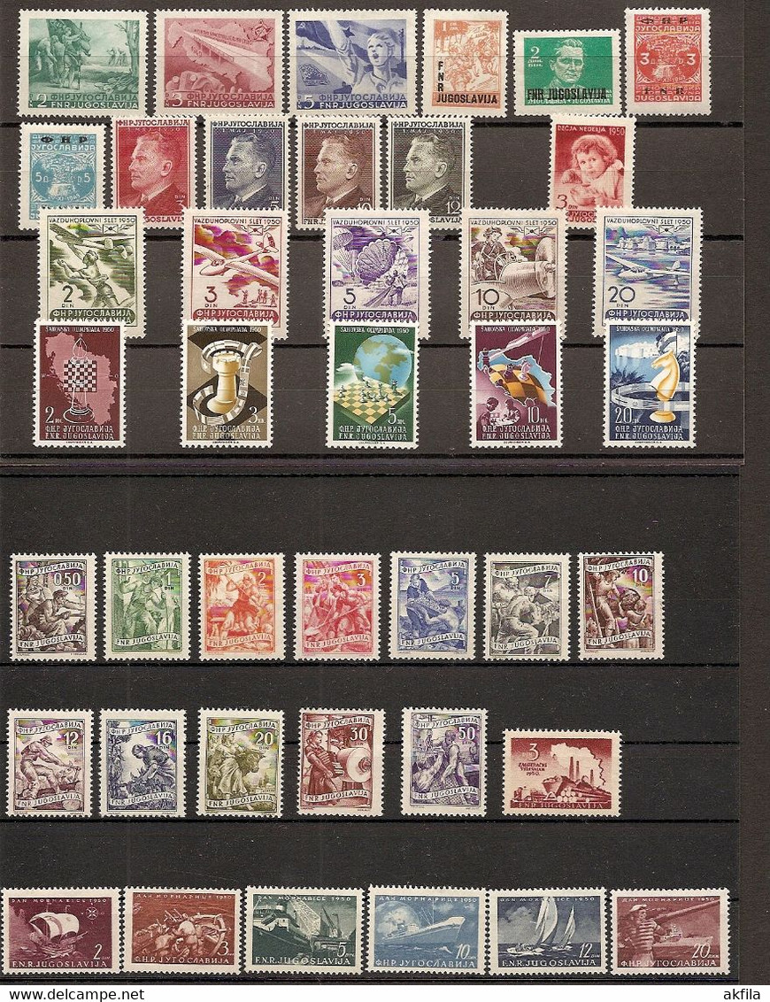 Yugoslavia 1950 Complete Year, MNH (**) Michel 598-639 - Années Complètes