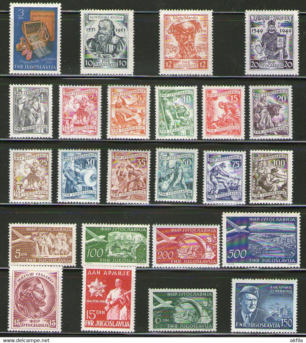 Yugoslavia 1951 Complete Year, MNH (**) Michel 640-692 - Komplette Jahrgänge