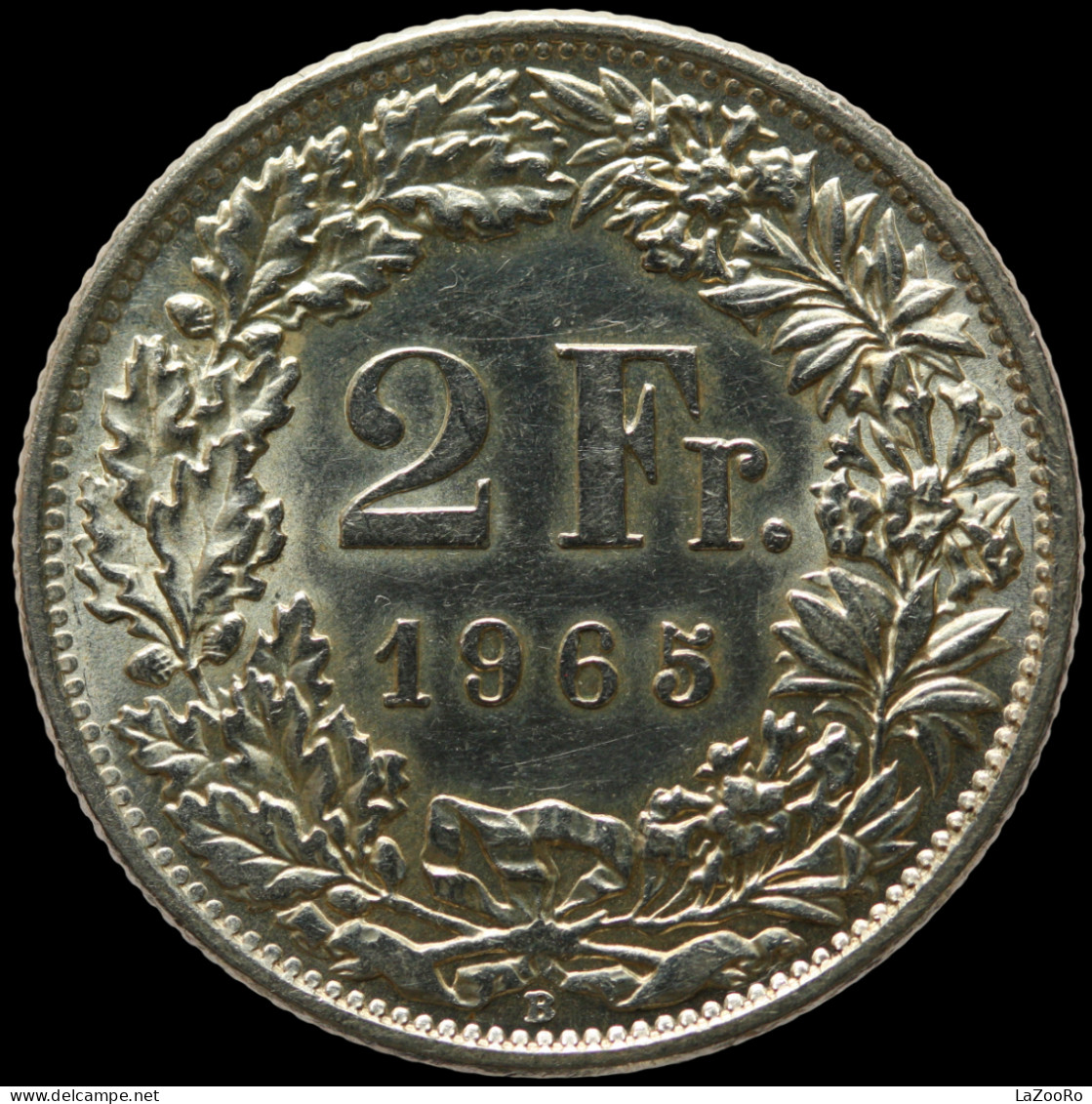 LaZooRo: Switzerland 2 Francs 1965 Specimen - Silver - Essais & Pieforts