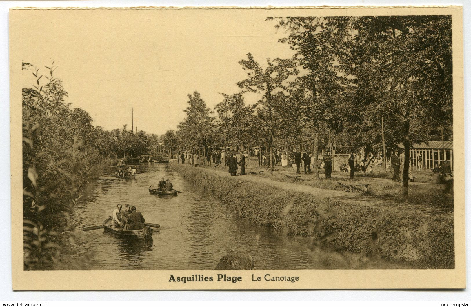 CPA - Carte Postale - Belgique - Asquillies Plage - Le Canotage (DG15488) - Quévy