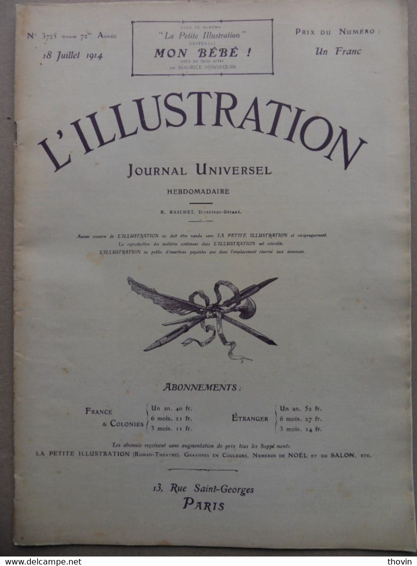 NOMBREUSES PUBLICITES-L ILLUSTRATION N°3725-18 JUILLET 1914 - 1900 - 1949