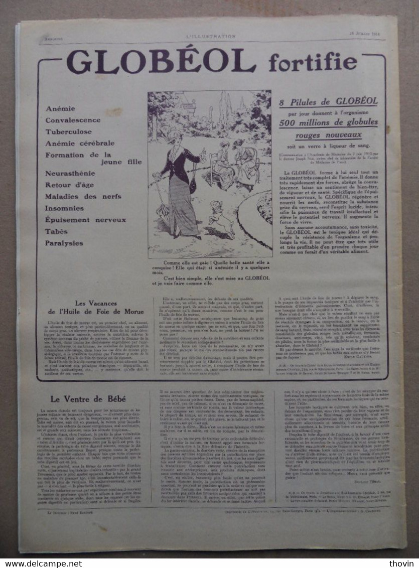 NOMBREUSES PUBLICITES-L ILLUSTRATION N°3725-18 JUILLET 1914