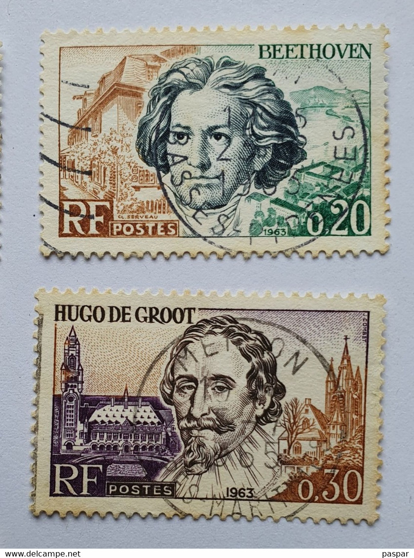 Lot De 8 Timbres France Oblitérés - Personnages - Héros De La Résistance -  Années 1960, 1963 Et 1967 - Altri & Non Classificati