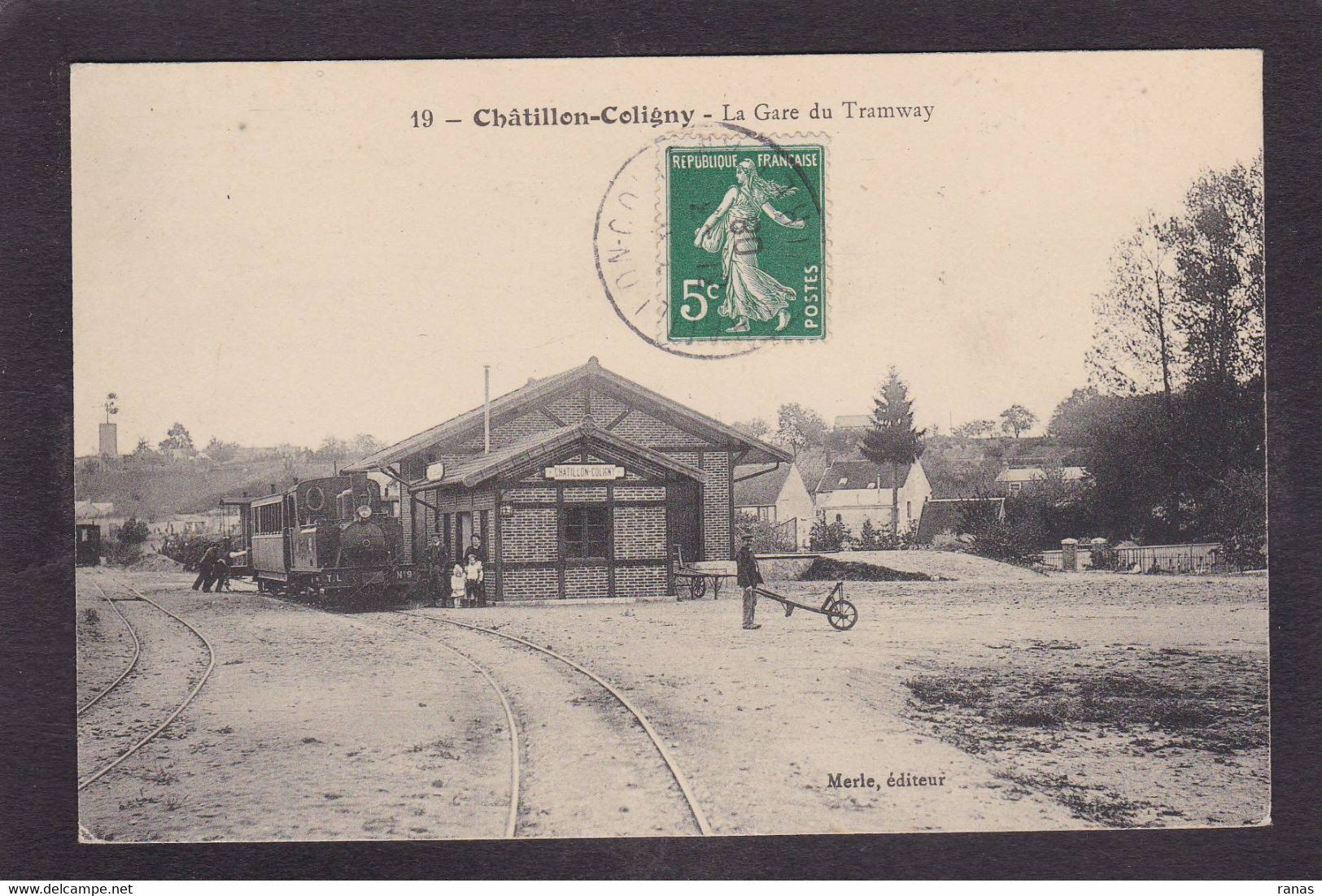 CPA [45] Loiret > Chatillon Coligny Circulé La Gare Du Tramway Station Train - Chatillon Coligny