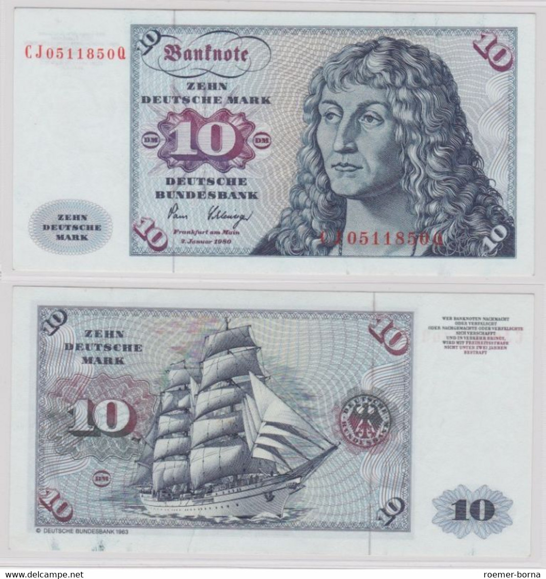 T144120 Banknote 10 DM Deutsche Mark Ro. 286a Schein 2.Jan. 1980 KN CJ 0511850 Q - 10 Deutsche Mark