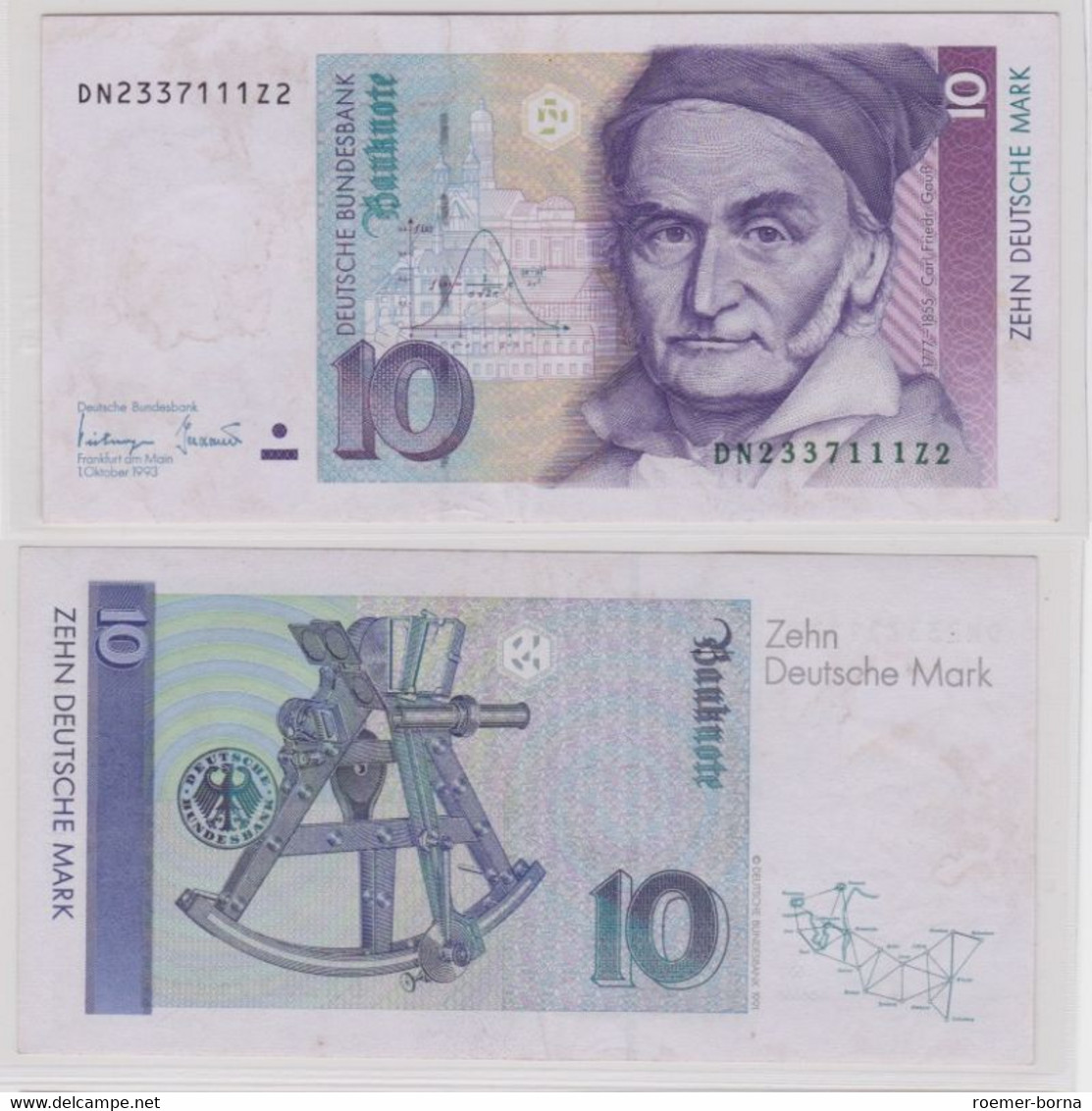 T144258 Banknote 10 DM Deutsche Mark Ro. 303a Schein 1.Okt. 1993 KN DN 2337111Z2 - 10 Deutsche Mark