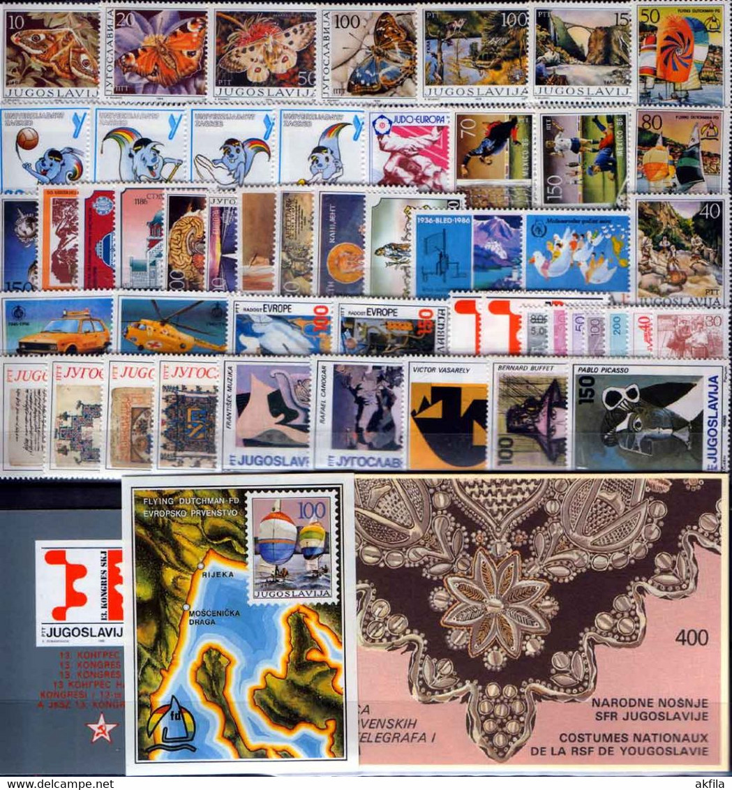 Yugoslavia 1986 Complete Year, MNH (**) - Années Complètes