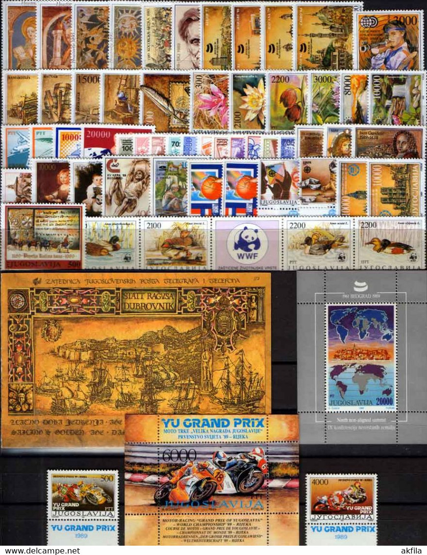 Yugoslavia 1989 Complete Year, MNH (**) - Komplette Jahrgänge