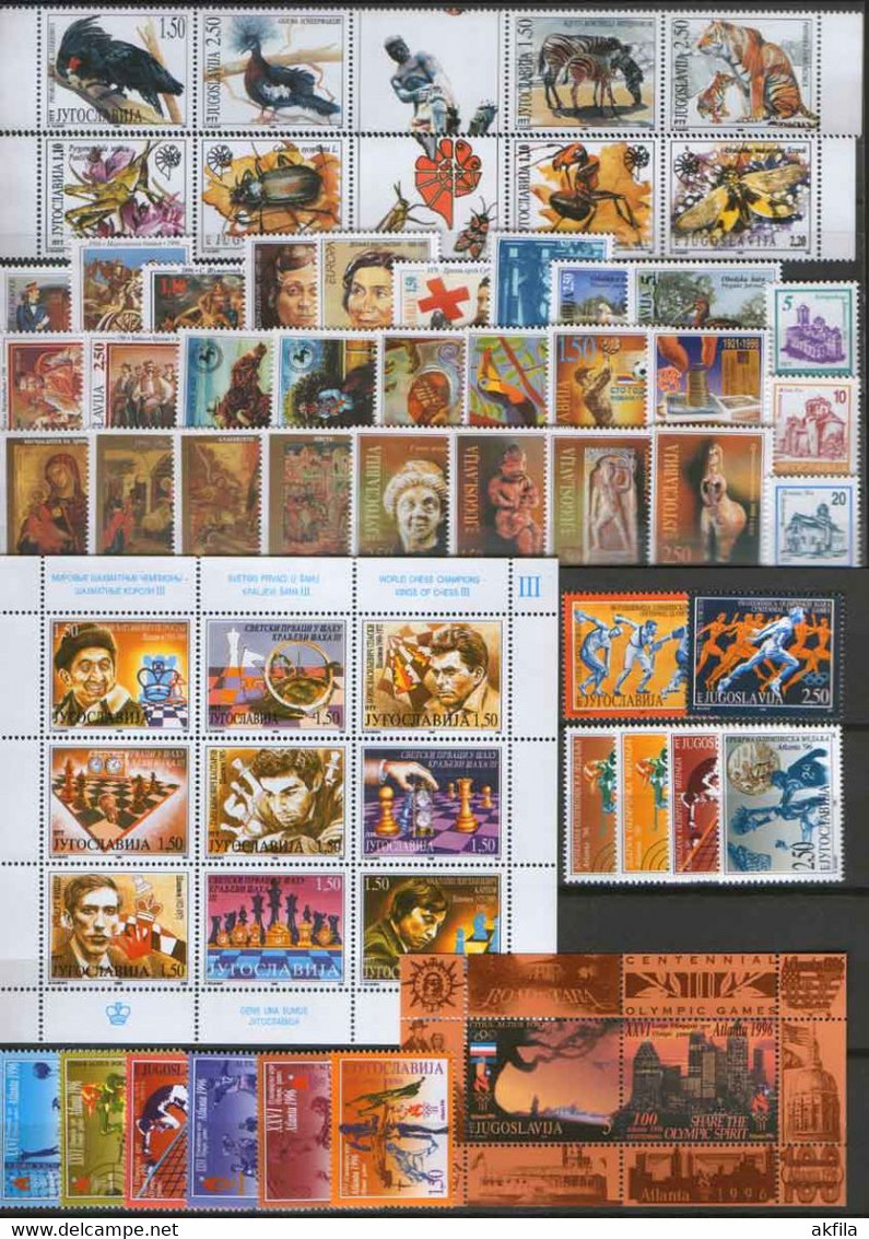 Yugoslavia 1996 Complete Year, MNH (**) - Komplette Jahrgänge