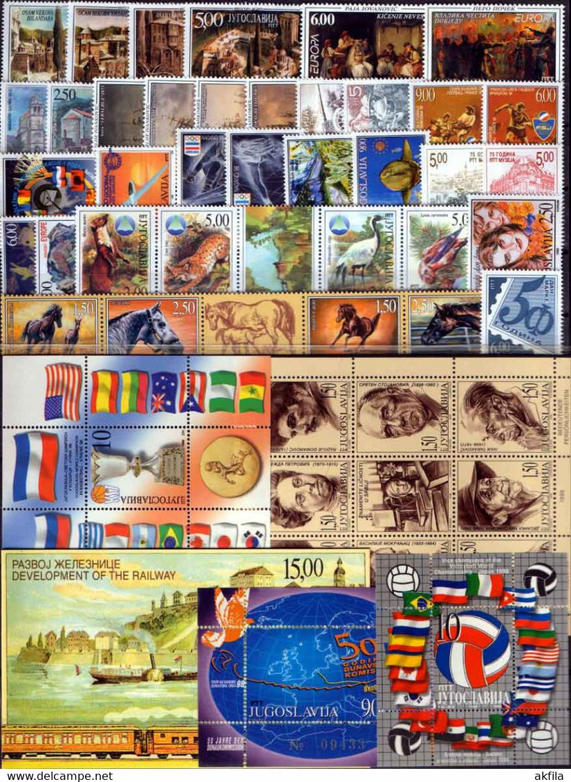 Yugoslavia 1998 Complete Year, MNH (**) Michel 2845-2897 - Full Years