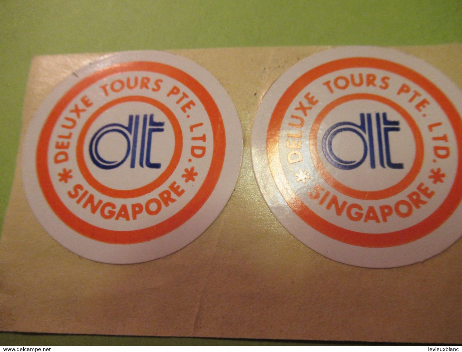 2 Auto-collants Anciens Identiques   /DELUXE TOURS PTE Ltd / SINGAPORE/1970-1980           EVM78 - Hotelaufkleber