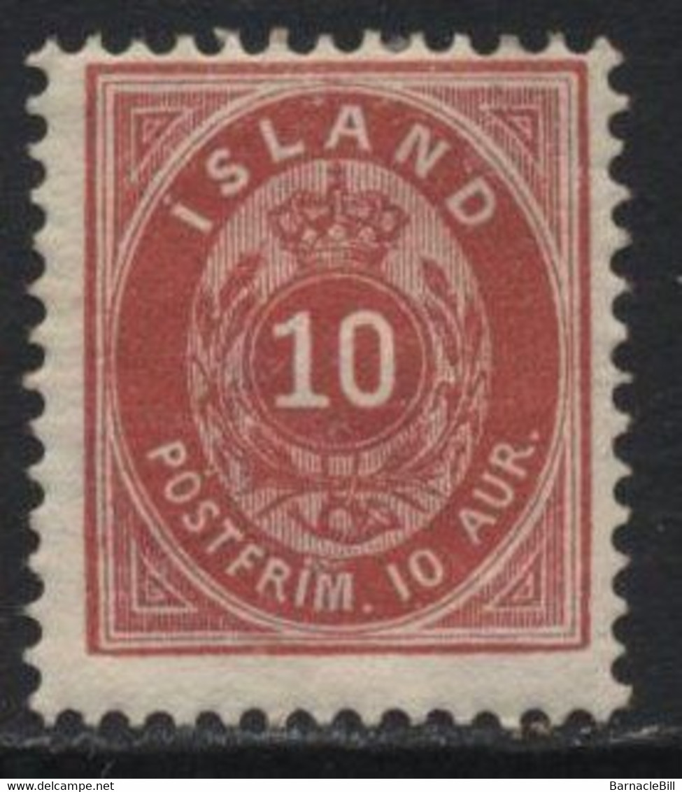 Iceland (05) 1896 10a. Red. P12½. Mint. Hinged - Sonstige & Ohne Zuordnung