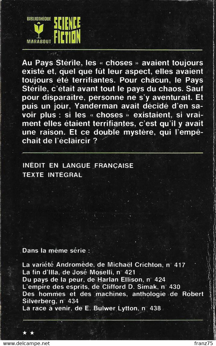 La Conquête Du Chaos--J. BRUNNER-Marabout SF 1973--BE - Marabout SF