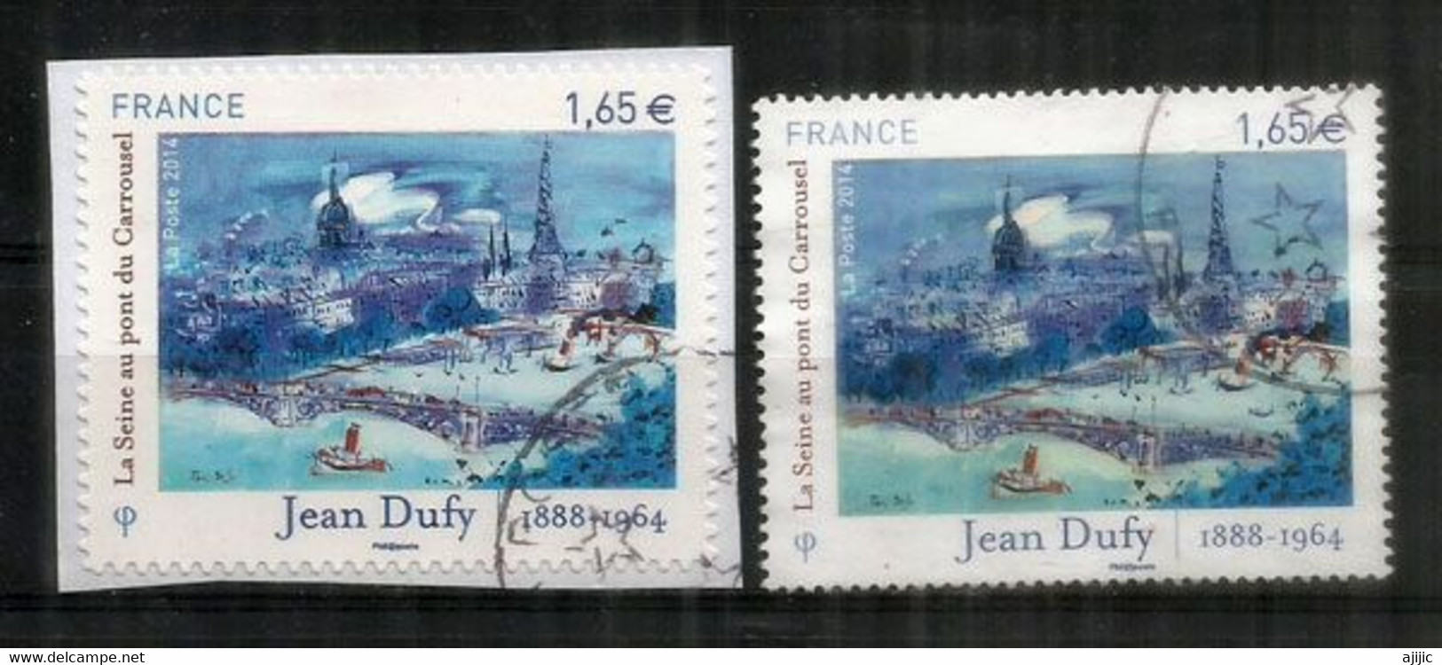 Jean Dufy: La Seine Au Pont Du Carrousel, 2 Timbres Oblitérés 1 ère Qualité, T-p Adhesif 1032 Sur Fragment Letter + 4885 - Used Stamps