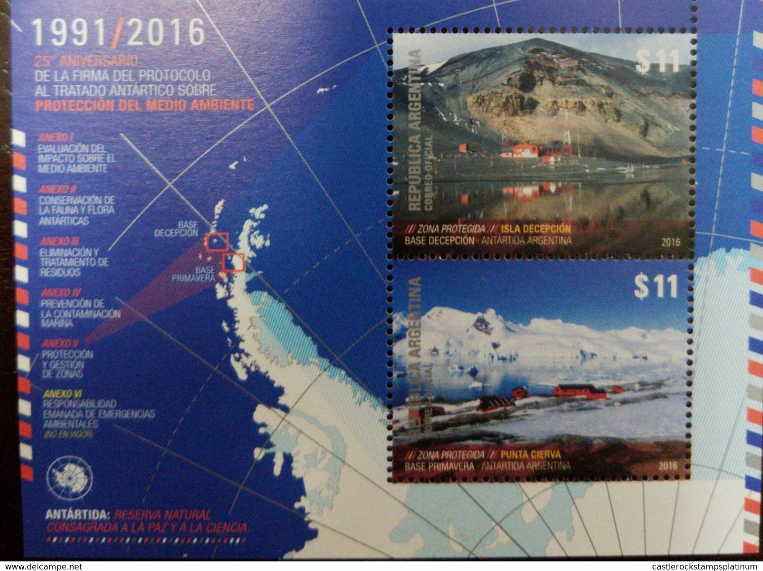 A) 2016, ARGENTINA, ANTARCTIC TREATY, MNH, ISLAND AND BASE DECEPTION, ISLAND AND BASE DECEPTION SPRING BASE - Nuevos