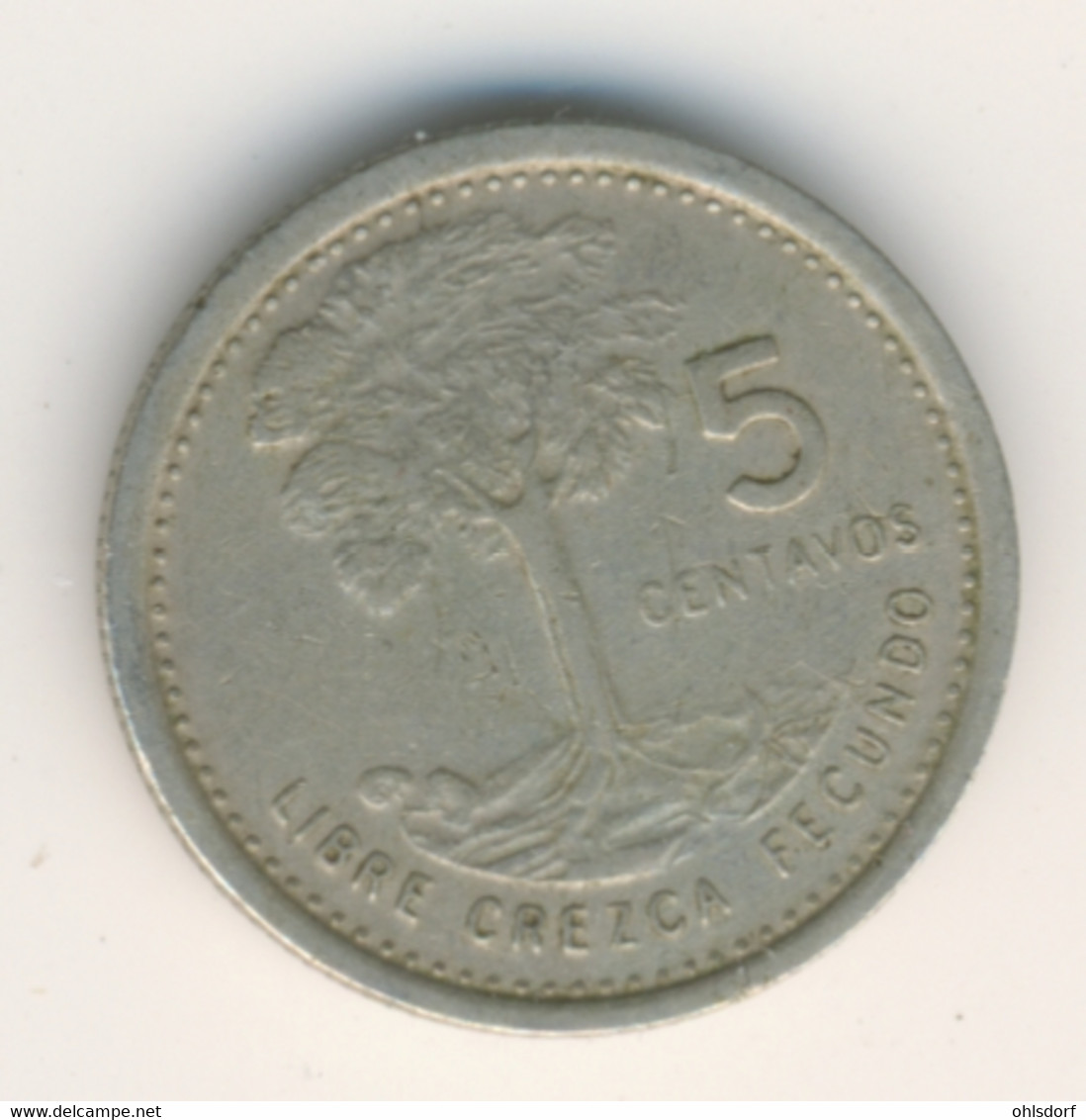 GUATEMALA 1978: 5 Centavos, KM 276 - Guatemala