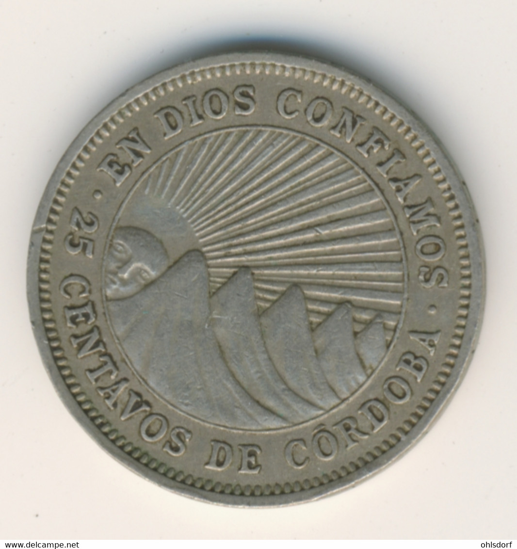 NICARAGUA 1964: 25 Centavos, KM 18 - Nicaragua