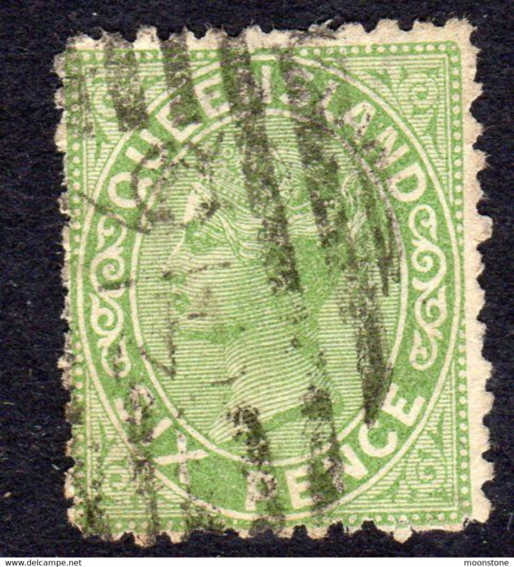 Australia Queensland 1882 6d Green, Used, SG 170 - Gebruikt