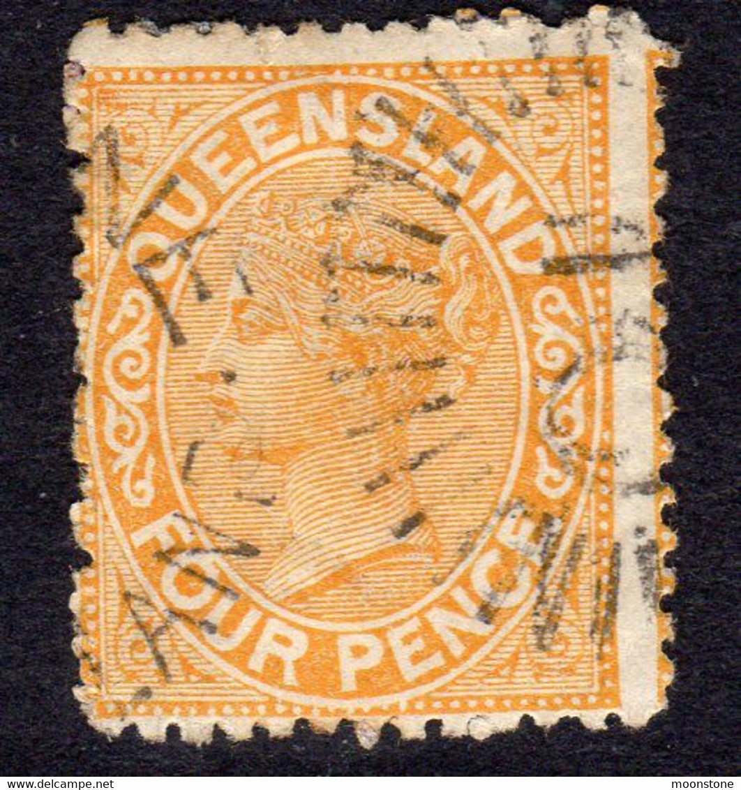 Australia Queensland 1890 4d Orange, Perf. 13, Used, SG 194 - Gebruikt