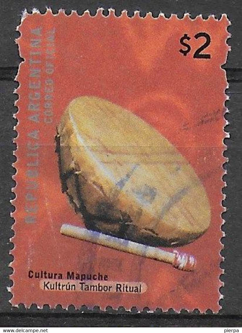 ARGENTINA - 2000 - TAMBURO KULTRUN - $2 - USATO (YVERT 2204 - MICHEL 2596I) - Used Stamps