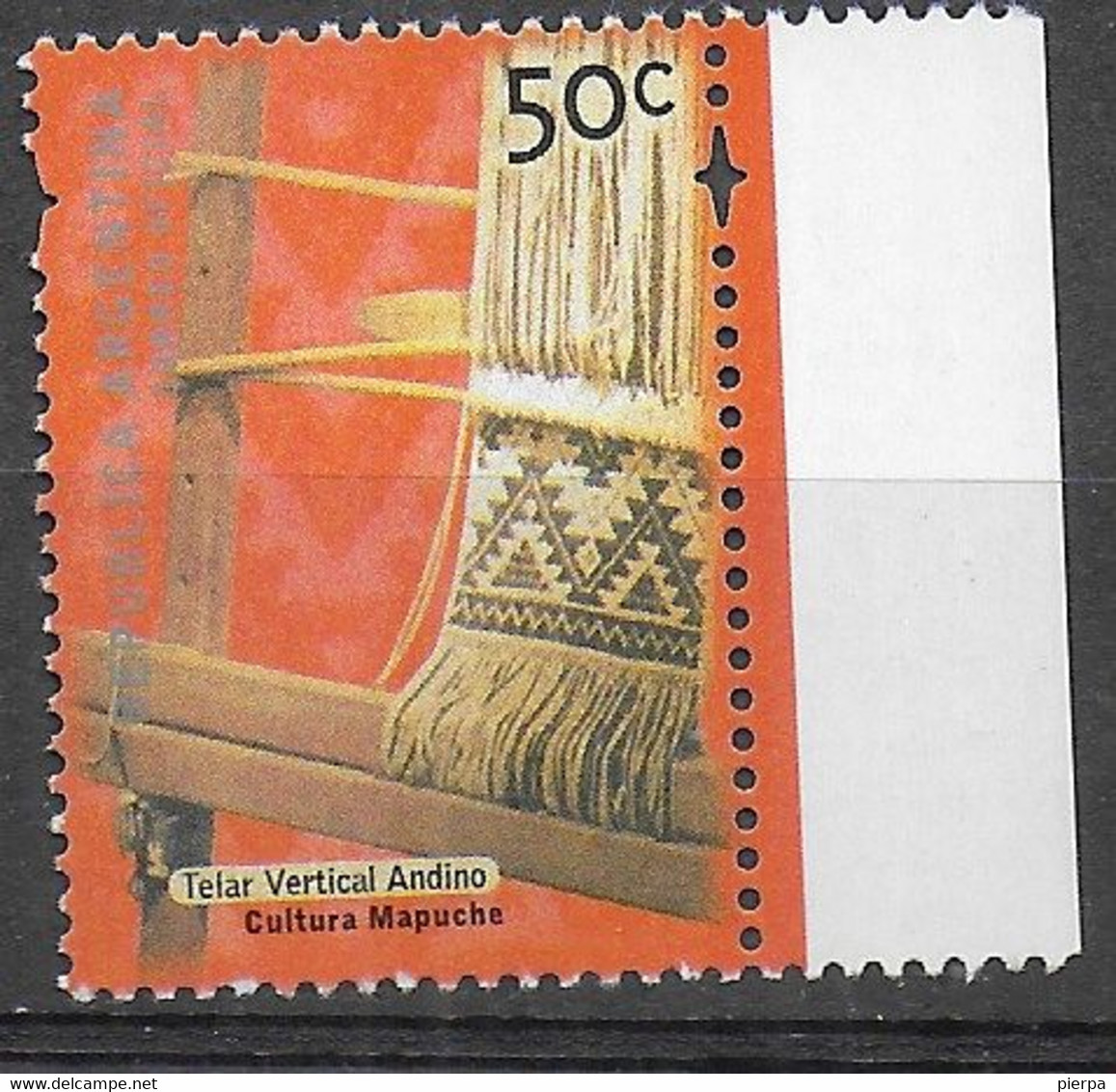 ARGENTINA - 2000 - TELAIO ANDINO - 50 C - USATO (YVERT 2210 - MICHEL 2592I) - Used Stamps