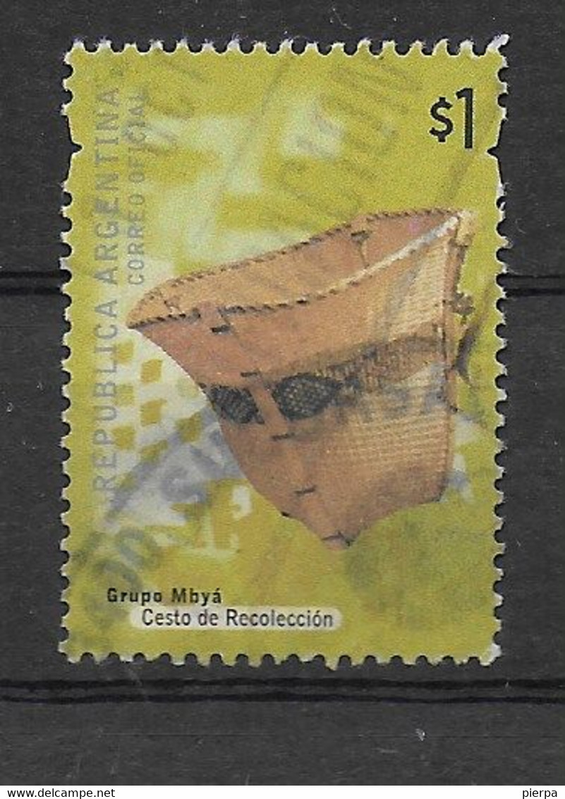 ARGENTINA - 2000 - CESTO DI RACCOLTA - $1- USATO (YVERT 2203 - MICHEL 2595I) - Gebruikt