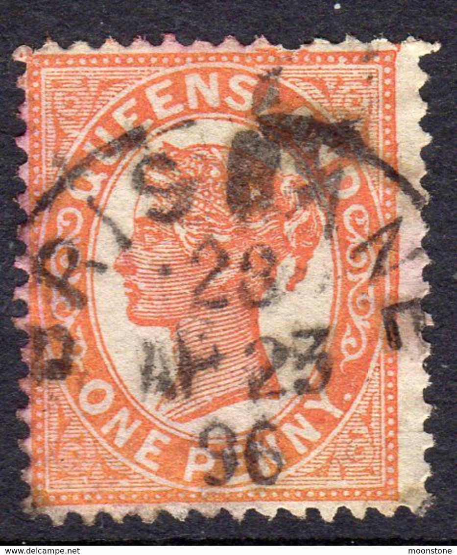 Australia Queensland 1895-6 1d Orange-red, Thin Paper, Used, SG 228 - Gebraucht