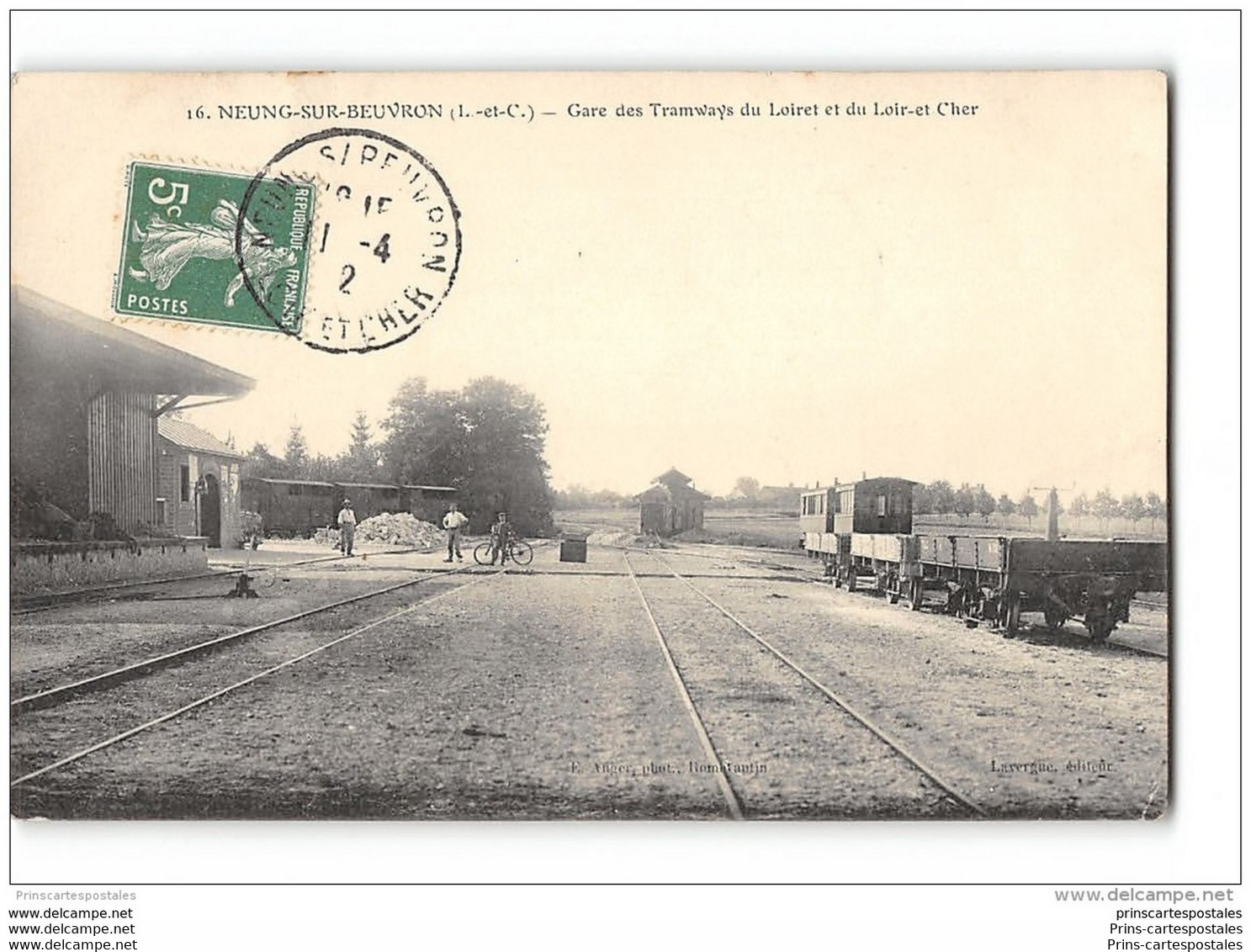 CPA 41 Neung Sur Beuvron La Gare Et Le Train Tramway Ligne De Neung Romorantin - Neung Sur Beuvron