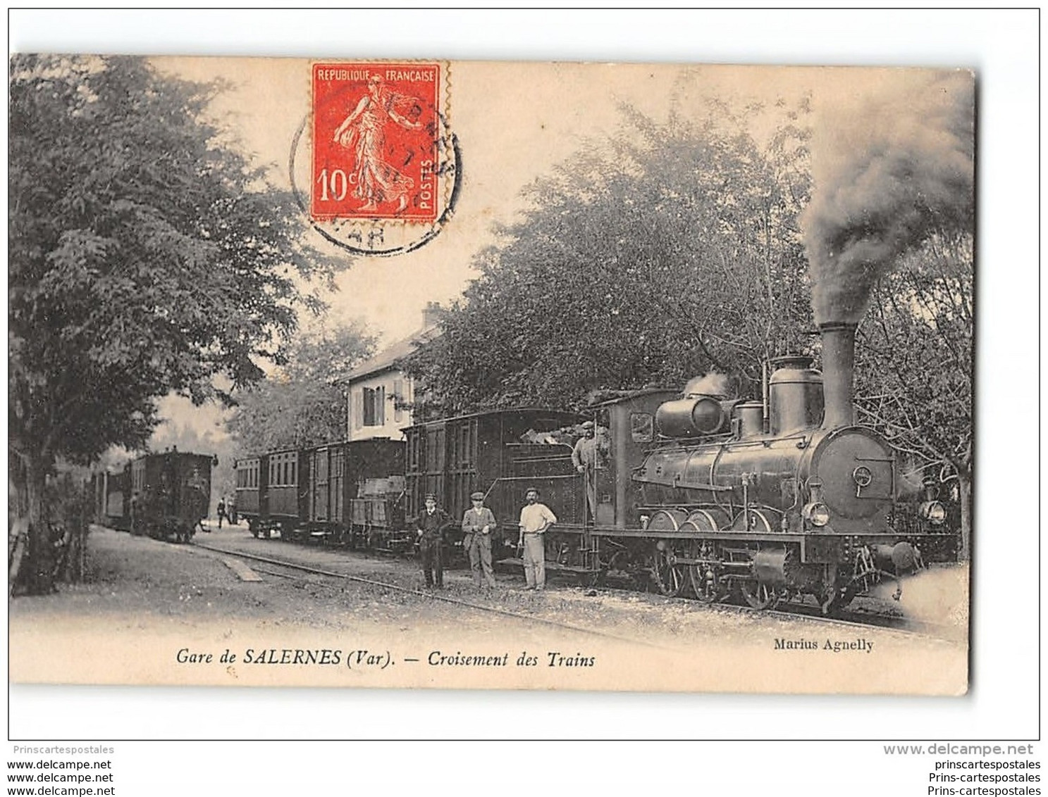 CPA 83 Salernes La Gare Et Lel Train - Salernes