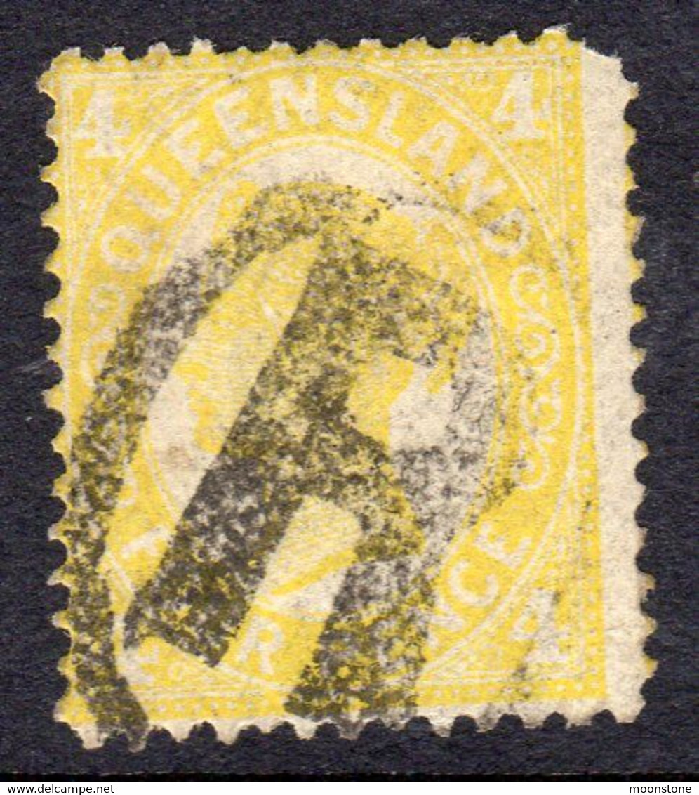 Australia Queensland 1897-1908 4d Yellow, Die I, Used, SG 244 - Used Stamps