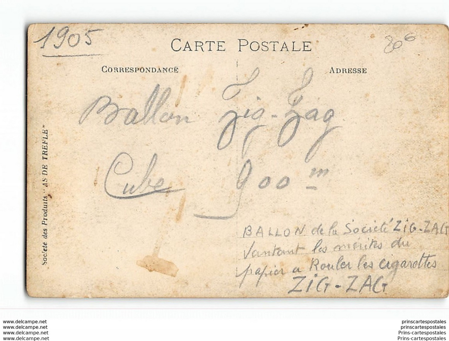 CPA Carte Photo Ballon De La Societe ZIG ZAG - Montgolfières